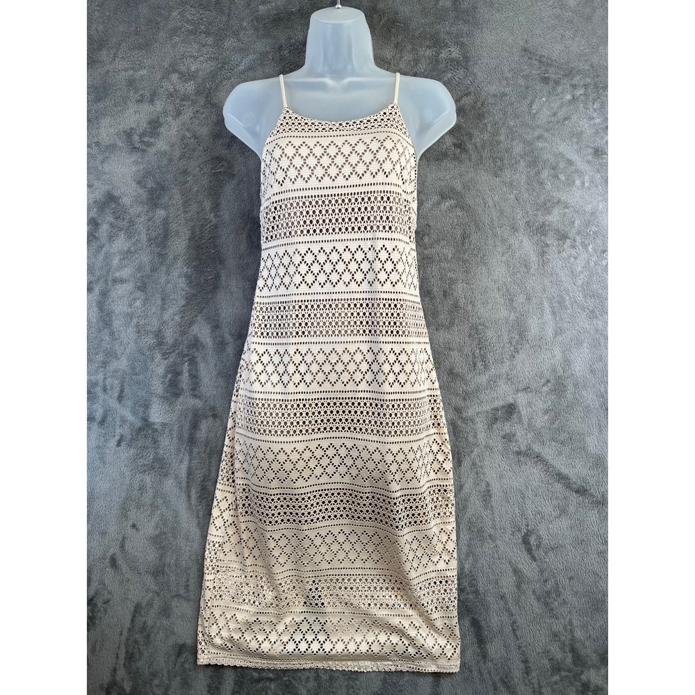 Poetry Crochet Lace Halter Dress Medium Bodycon Midi Beach Festival USA